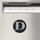 "D" Faux-"Diamond Bling" Magnet (Insitu (Vaatwasser))