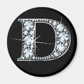 "D" Faux-"Diamond Bling" Magnet (Voorkant)