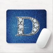 D Faux-"Diamond Bling" op Denim Mousepad Muismat (Met muis)