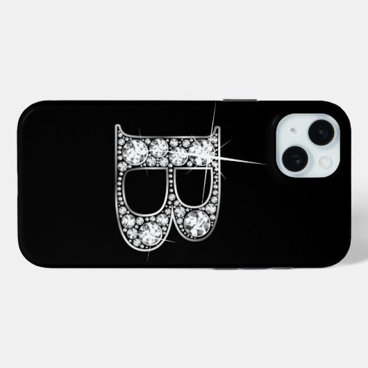 D Faux Diamond Monogram Case-Mate iPhone Case (Achterkant (horizontaal))