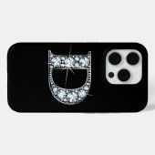 D Faux Diamond Monogram Case-Mate iPhone Case (Achterkant (horizontaal))