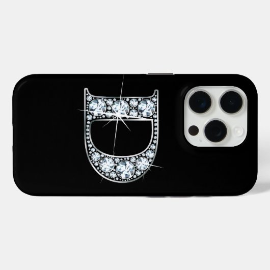 D Faux Diamond Monogram Case-Mate iPhone Case (Achterkant (horizontaal))