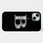 D Faux Diamond Monogram iPhone Hoesje (Achterkant horizontaal)