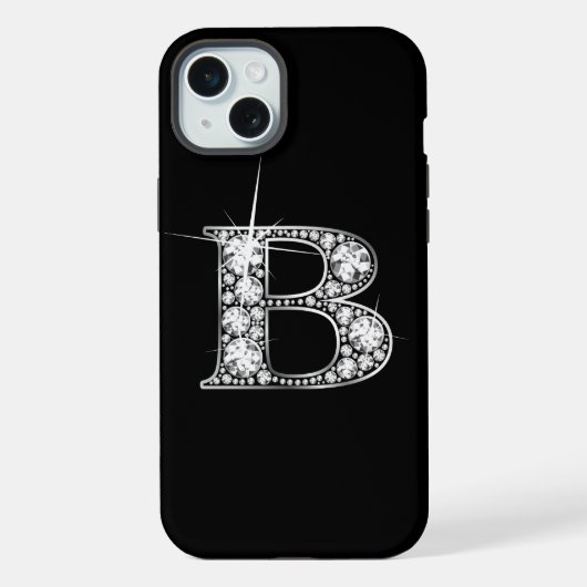 D Faux Diamond Monogram iPhone Hoesje (Achterkant)