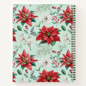 (d) Floral Monogram Groene Waterverf Kerstmis Notitieboek (Achterkant)
