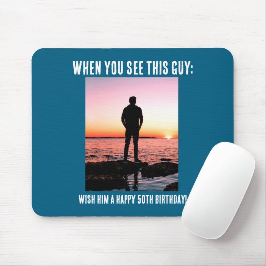 D Funny 50th Milestone Birthday  Muismat (Met muis)