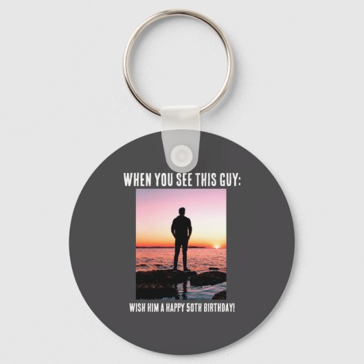 D Funny 50th Milestone Birthday  Sleutelhanger (Voorkant)