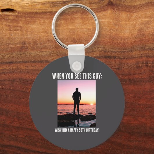 D Funny 50th Milestone Birthday  Sleutelhanger (Voorkant)