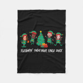 D Funny Face Photo Christmas Elf  Fleece Deken (Voorkant)