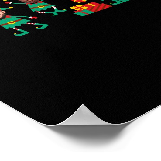 D Funny Face Photo Christmas Elf  Poster (Hoek)