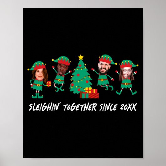 D Funny Face Photo Christmas Elf Poster (Voorkant)