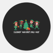 D Funny Face Photo Christmas Elf Ronde Sticker (Voorkant)