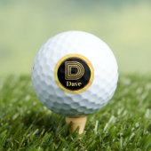 D Gold Monogrammed Letter Personalized Golf Balls Golfballen (Insitu Shirt)