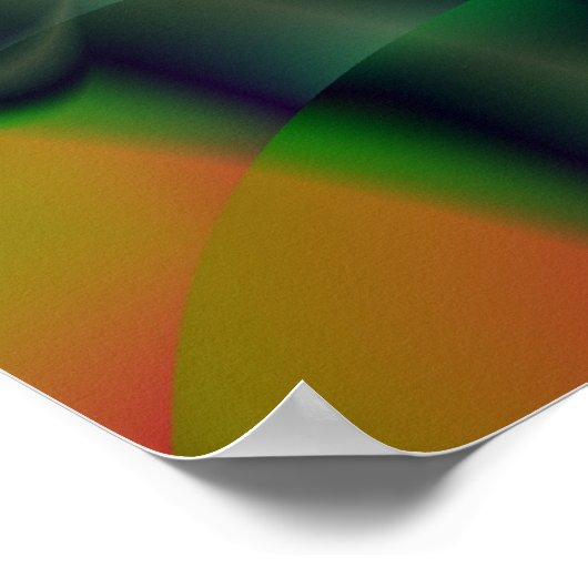 D | Groene en gele fractale kunst Poster (Hoek)