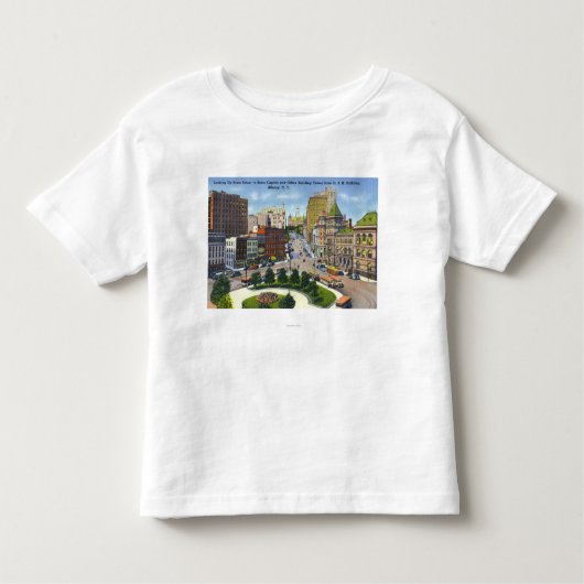 D & H Bldg Uitzicht van State Street naar Capitol Kinder Shirts (Voorkant)