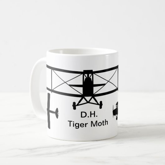 D.H. Mok Tiger Moth Silhouette (Voorkant links)