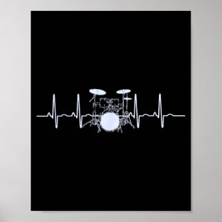 D Hartslag Levenslijn Muziek Liefhebber Geschenk D Poster