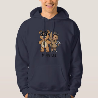 D’ Hug Life Funny Teddy Bear Gangster Hoodie