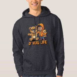D’ Hug Life Funny Teddy Bear Gangster Hoodie. Hoodie