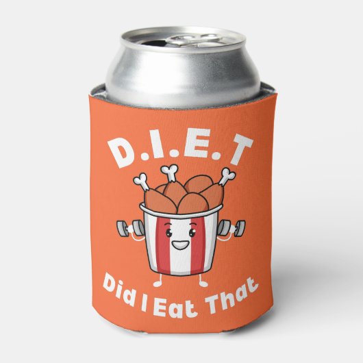 D.I.E.T. - Eet ik die grappige Foodie Blikjeskoeler (Blikje Voorkant)