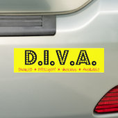 D.I.V.A. Gescheiden vrouw Bumpersticker (Op auto)