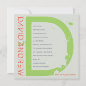 D Initiaal Collectie Bar bat Mitzvah Uitnodiging (Voorkant)