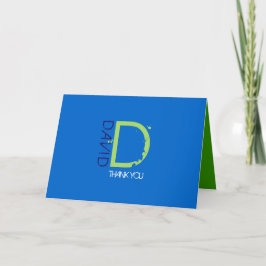 D Initiaal Collectie Bar Mitzvah - Hartelijk dank Bedankkaart