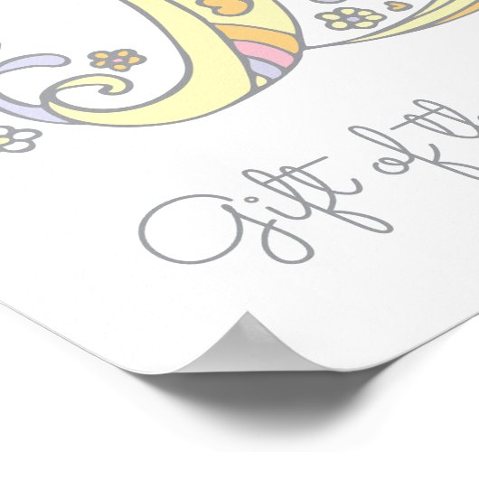 D initiaal Doris meisjes naam poster (Hoek)