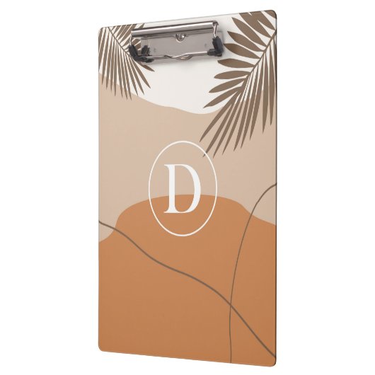D - Initiaal Monogram Letter D Abstract Design Klembord (Links)
