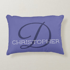 D Initial Personalized Name Blue Trendy Accent Kussen