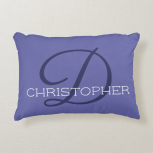 D Initial Personalized Name Blue Trendy Accent Kussen