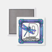 D is for Dragonfly – GTA Style ABC Learning Magnet (Voorkant / Achterkant)
