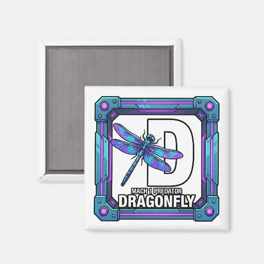 D is for Dragonfly – GTA Style ABC Learning Magnet (Voorkant / Achterkant)