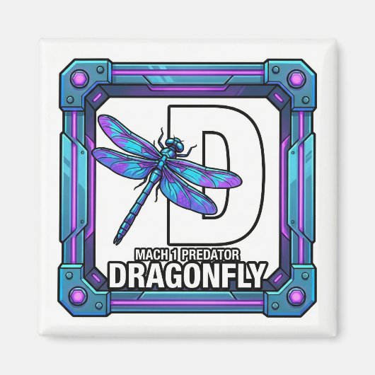 D is for Dragonfly – GTA Style ABC Learning Magnet (Voorkant)