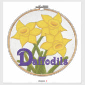 D is voor Daffodils Felt Kijk Flowers Sticker (Vel)