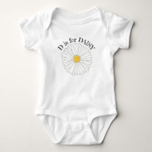 D is voor DAISY Yellow White Flower Blossom ABCs Romper
