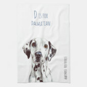 D is voor Dalmatian - zwart en wit Theedoek (Verticaal)