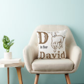 D is voor David baby jongen  Kussen (Stoel)