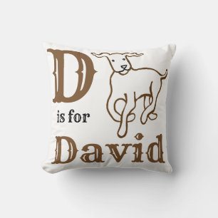 D is voor David baby jongen Kussen