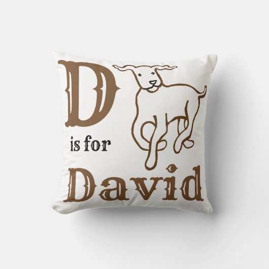 D is voor David baby jongen  Kussen (Voorkant)