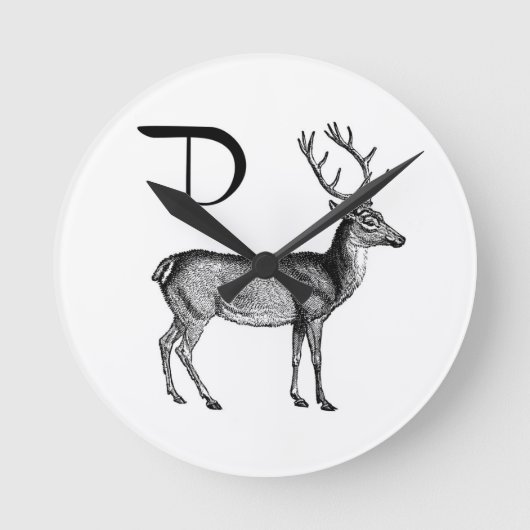 D is voor Deer Ronde Klok (Voorkant)