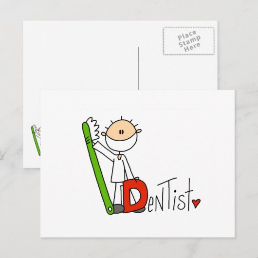 D is voor Dentist Briefkaart (Voorkant / Achterkant)
