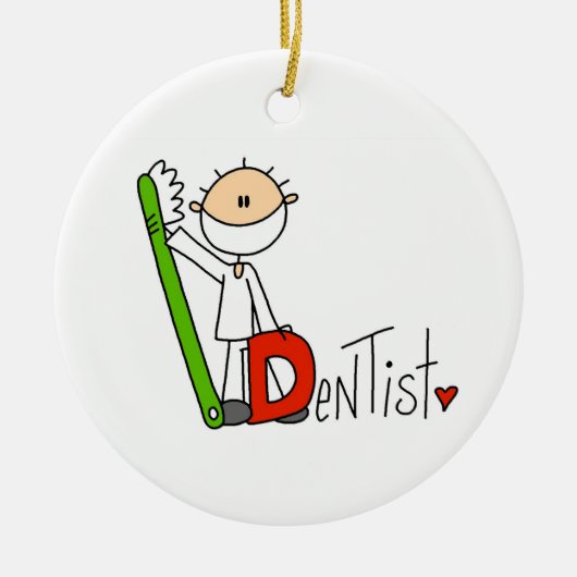 D is voor Dentist Keramisch Ornament (Voorkant)