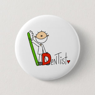D is voor Dentist Ronde Button 5,7 Cm