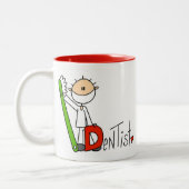 D is voor Dentist Tweekleurige Koffiemok (Links)