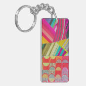D is voor diagonalen en curven collage sleutelhanger (Voorkant Links)