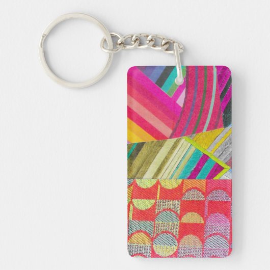 D is voor diagonalen en curven collage sleutelhanger (Voorkant)