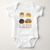 D IS VOOR DINNER ROLLS Bread Buns Bakery Foodie Romper (Voorkant)
