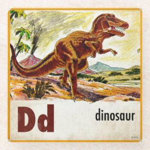 D is voor Dinosaur Glazen Onderzetter