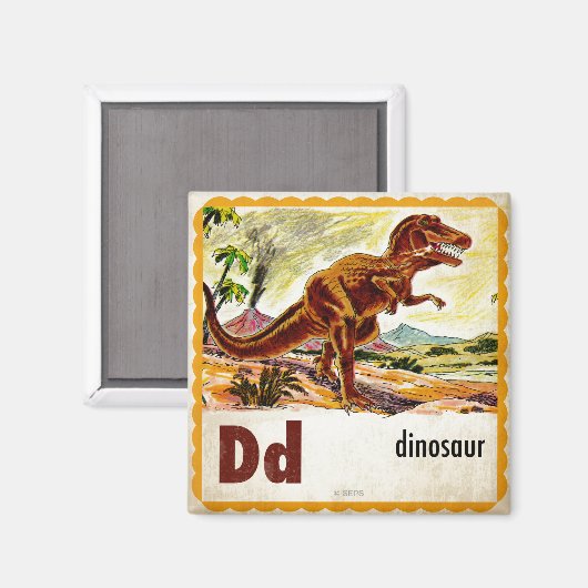 D is voor Dinosaur Magneet (Voorkant / Achterkant)